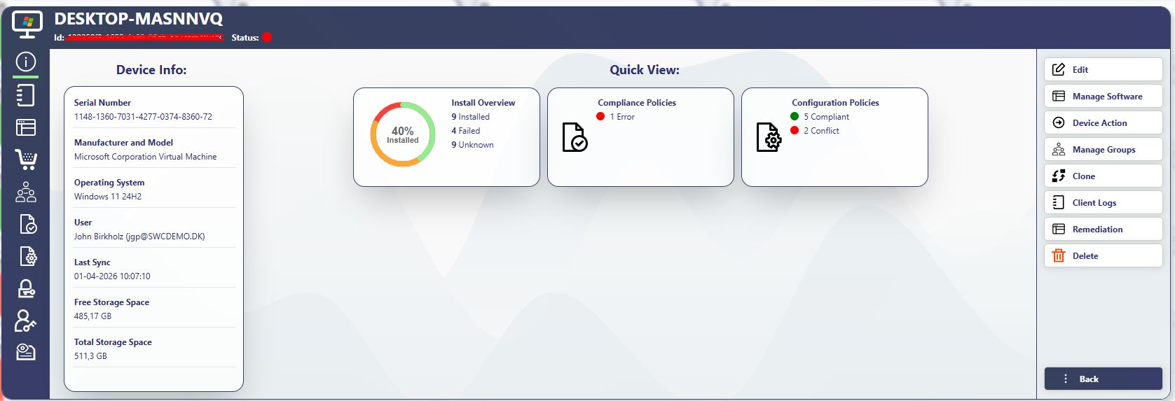 Device Manager device details